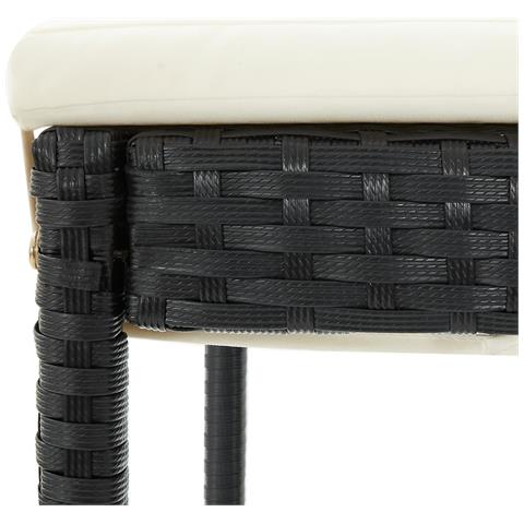 Set Bar da Giardino 3 pz Nero in Legno Acacia e Polyrattan - Foto 9