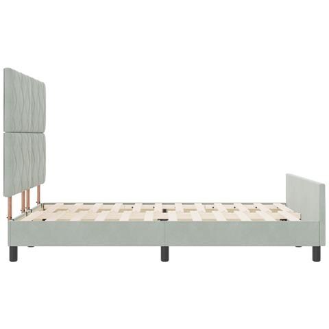 Letto Grigio Chiaro 140x190 cm Velluto - Foto 9