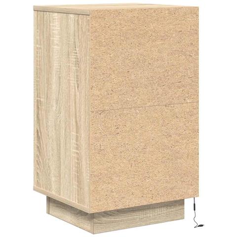 Comodino con Luci LED Rovere Sonoma 38x34x65 cm - Foto 9