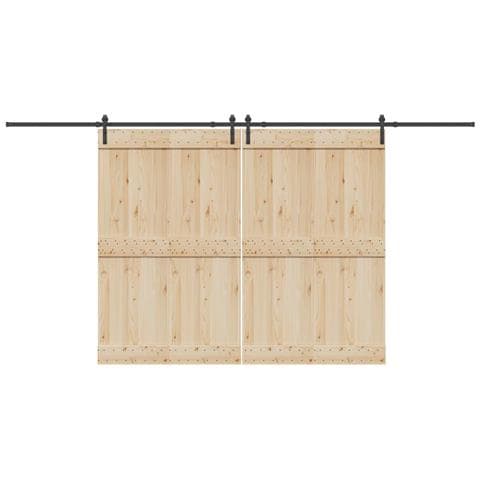 Kit di Binari per Porte Scorrevoli 427 cm Acciaio Nero - Foto 2