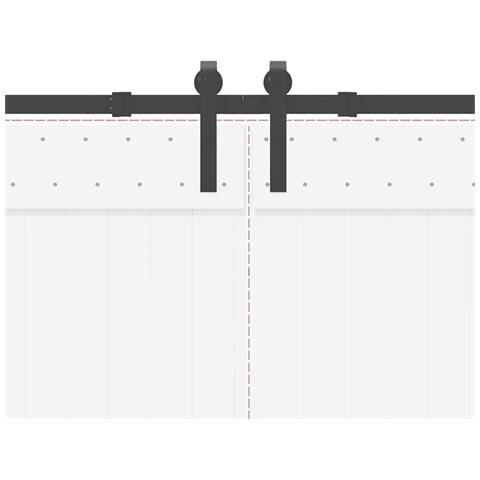 Kit di Binari per Porte Scorrevoli 427 cm Acciaio Nero - Foto 9