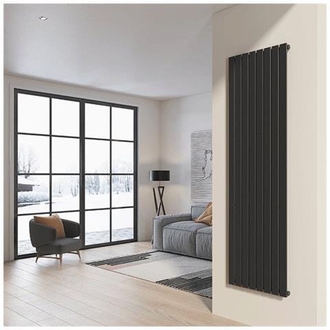 Radiatore Da Design A Piastre 200x60 Cm Termoarredo Verticale A Tubi Piatti Lucca Grigio Opaco - Foto 1