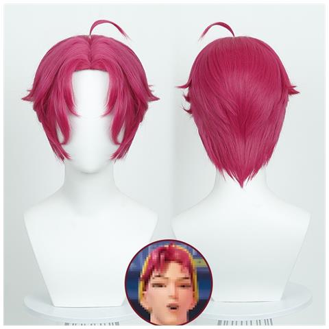 Parrucca Cosplay Rosa - Fibra Ad Alta Temperatura, Misura Regolabile Per Giochi Di Ruolo Anime E Feste - Foto 2