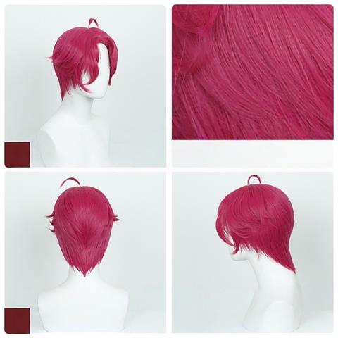 Parrucca Cosplay Rosa - Fibra Ad Alta Temperatura, Misura Regolabile Per Giochi Di Ruolo Anime E Feste - Foto 3