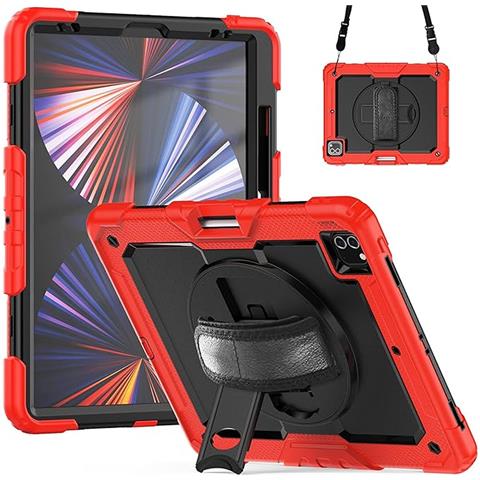 Custodia Per Ipad Pro 5/4 12.9” Con Supporto E Tracolla Rossa - Foto 4