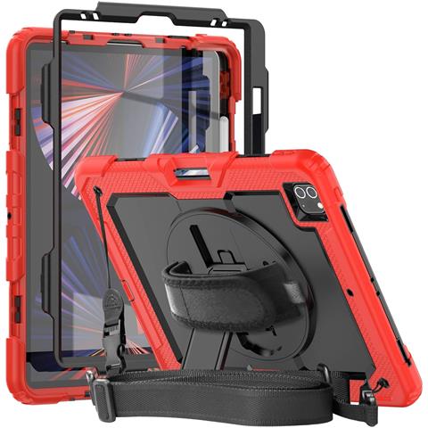 Custodia Per Ipad Pro 5/4 12.9” Con Supporto E Tracolla Rossa - Foto 1