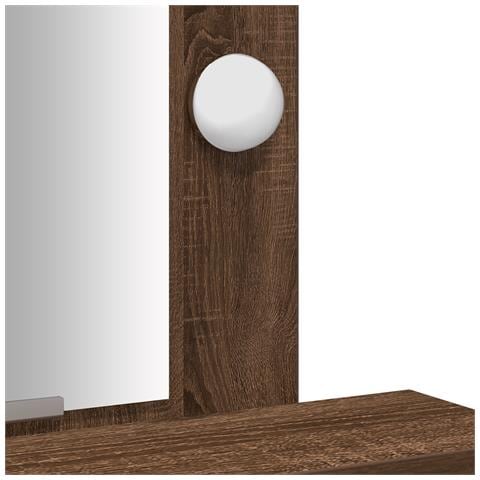 Tavolo da toeletta con luci LED Rovere marrone 50x41x140 cm - Foto 9