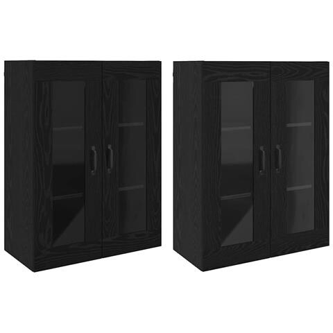 Armadi da Muro 2 pcs Rovere nero 69.5 x 34 x 90 cm - Foto 1