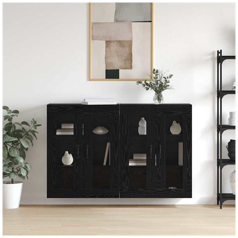 Armadi da Muro 2 pcs Rovere nero 69.5 x 34 x 90 cm - Foto 2