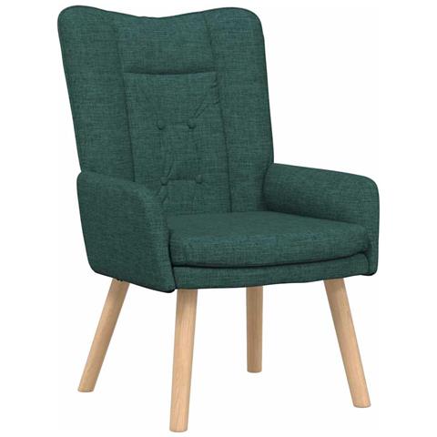 Sedia rilassante Verde scuro 63 x 67 x 94 cm Tessuto - Foto 1