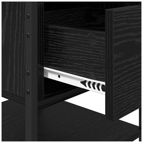 Armadio da Notte Rovere nero 40 x 42 x 56 cm Legno multistrato - Foto 9