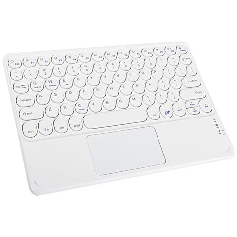 Tastiera Bluetooth Con Tasti Rotondi E Touchpad + Combo Mouse Bluetooth, Compatibile Con Ipad, Android E Altro White - Foto 3
