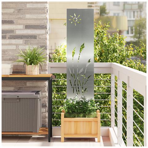 Pannello Decorativo da Giardino Altro Argento 32 x 140 cm - Foto 2