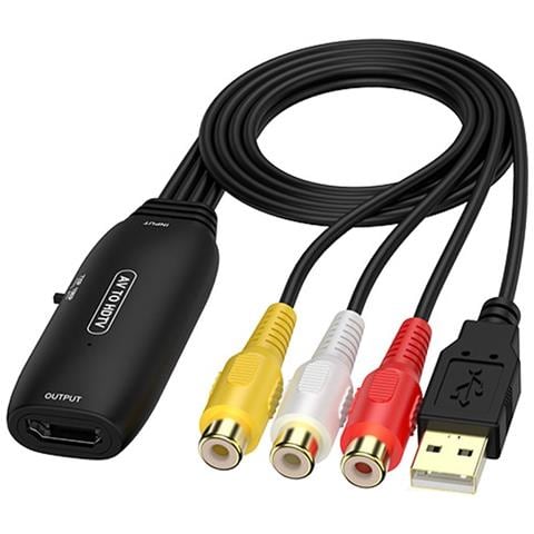 Cavo Convertitore Av A Hdmi - Adattatore Rca A Hdmi Per Console Di Gioco, Dvd - Supporta 1080p - Foto 1