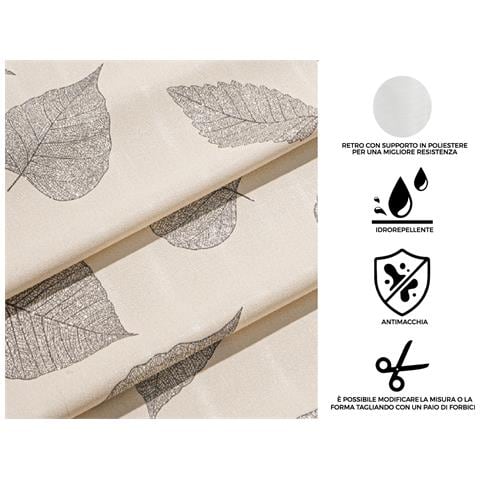 Tovaglia Antimacchia Idrorepellente Pvc Proteggi Tavolo Maniva Glitter D1 Foglie 140x220 Foglie D1 - Foto 2