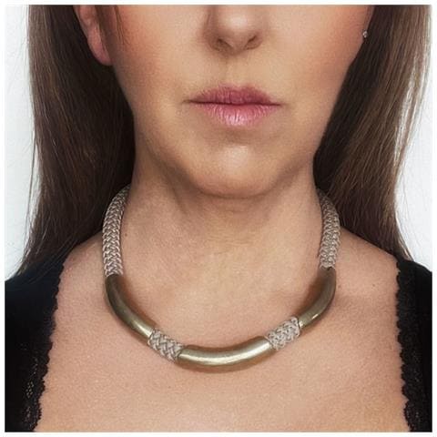 Collana Tripla ""naut"" Color Tortora-oro - Foto 2