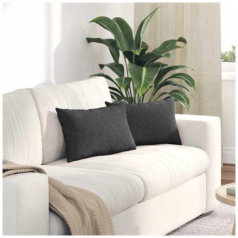 Cuscini da Divano 2 pcs Grigio scuro 50 x 30 cm - Foto 2