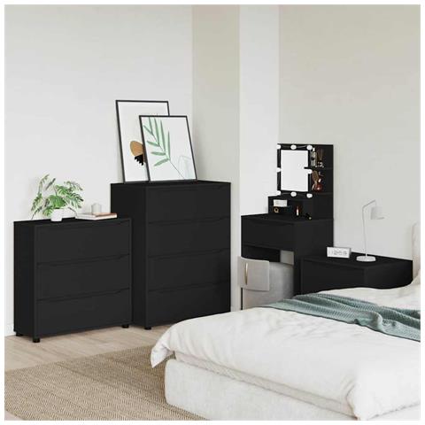 Armadio Nero 80 x 31 x 81 cm Legno multistrato - Foto 2