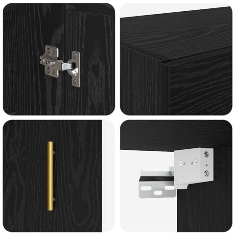 Pensile Rovere Nero 69,5 x 34 x 90 cm Legno multistrato - Foto 9