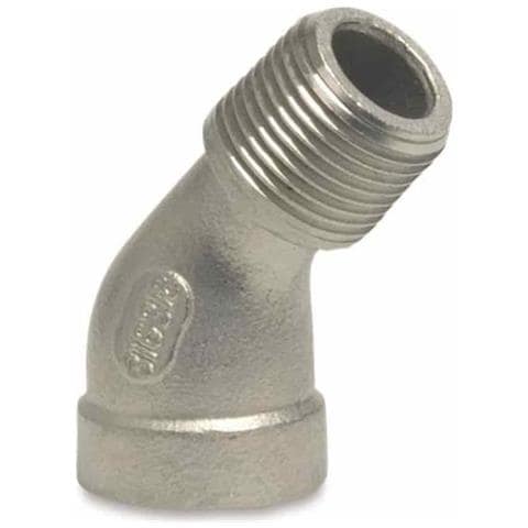 Gomito Filettato Inox 45° V4a  Raccordo Angolare 1  Ig/ag - Foto 1