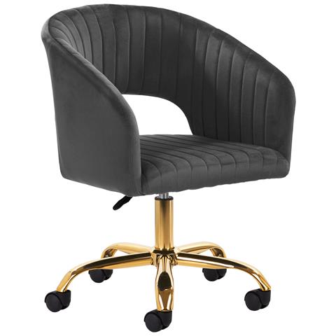 sedia girevole QS-OF212G grigia - Foto 1