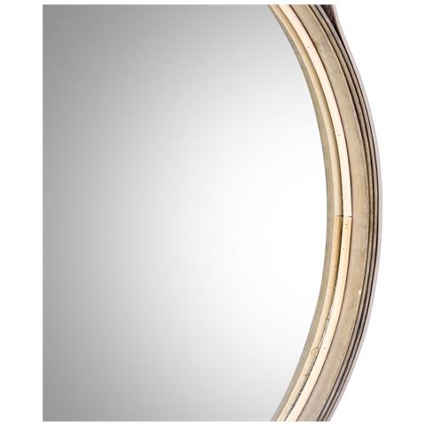 Specchio In Legno E Corda In Similpelle Marrone, D39x2,5h Cm - Foto 6