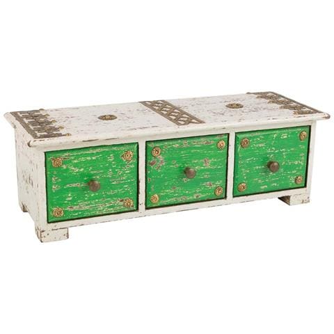 Portagioie In Legno Con Dettagli In Metallo Bianco 36x15x10h Cm - Foto 1