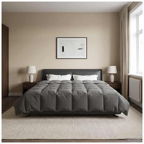 Piumone Completo Annuale Grigio chiaro 240 x 260 cm Microfibra - Foto 2