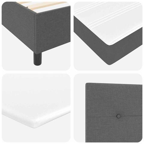 Letto a molle con materasso Grigio scuro 140 x 200 cm Tessuto - Foto 9