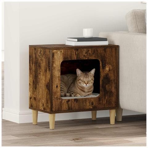 Casa per Gatti Rovere fumé 51 x 30 x 52 cm Legno multistrato - Foto 2