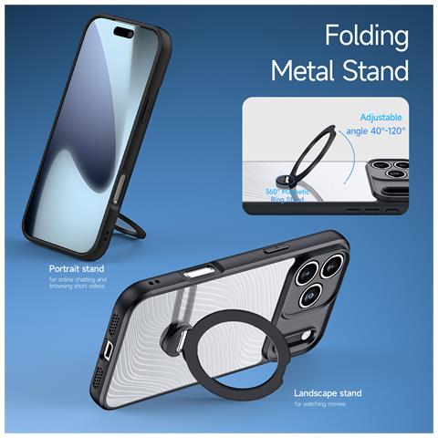 Cover per iPhone 17 Pro - TPU+PC, Nero, MagSafe - Foto 2
