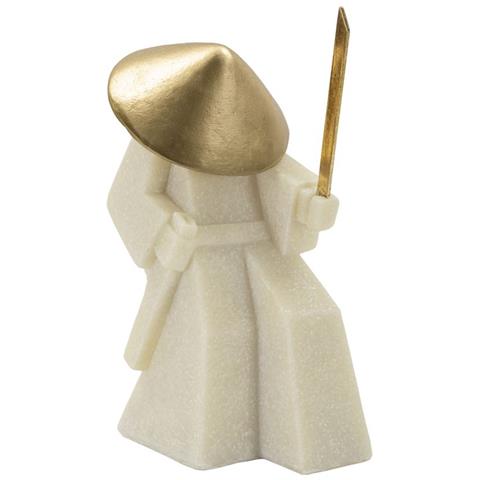 Scultura Giappone 2-bianco-poliresina-14x9x24,5 Cm - Foto 1