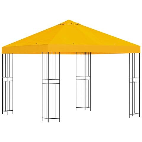 Gazebo 3 x 3 m Giallo Poliestere e Acciaio 190 gsm - Foto 1