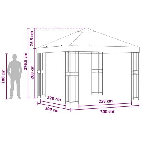Gazebo 3 x 3 m Giallo Poliestere e Acciaio 190 gsm - Foto 7