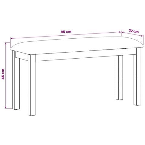 Panchina da pranzo 95 x 32 x 45 cm Legno di Quercia Massello - Foto 6