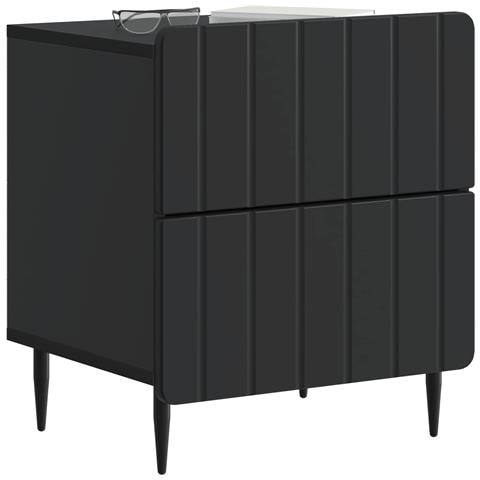 Armadio da Notte Nero 43 x 34,5 x 49,5 cm Legno ingegnerizzato - Foto 2