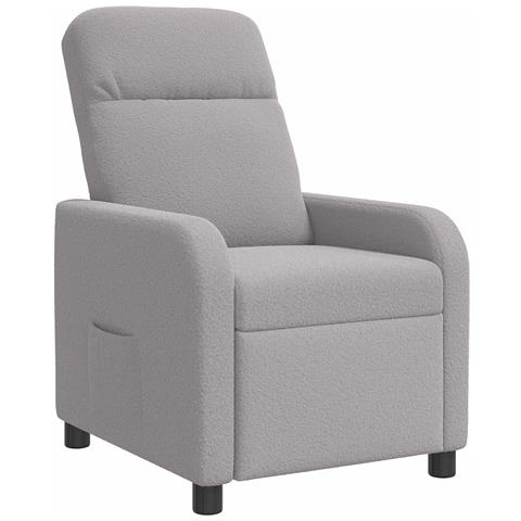 Poltrona reclinabile Grigio Chiaro Bouclé - Foto 1