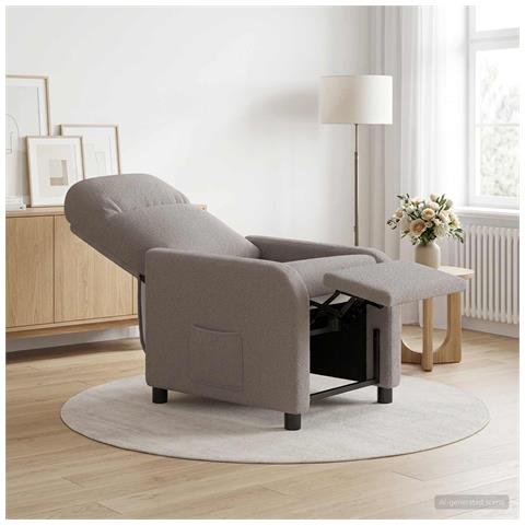Poltrona reclinabile Grigio Chiaro Bouclé - Foto 2