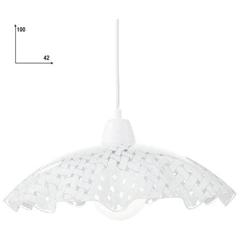Lampadario moderno da interno cm 42 bianco con decoro - Foto 1