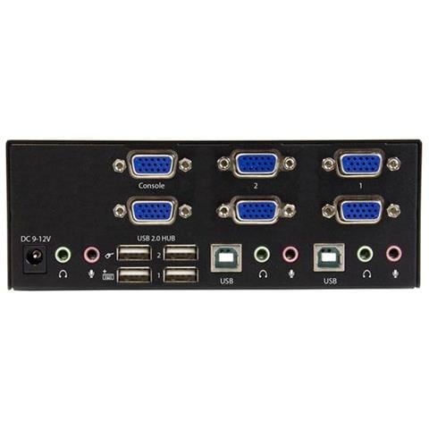 Switch Commutatore a 2 porte - KVM USB 2.0 a doppio VGA con Hub USB a 2 porte e 3,5mm audio - Foto 3