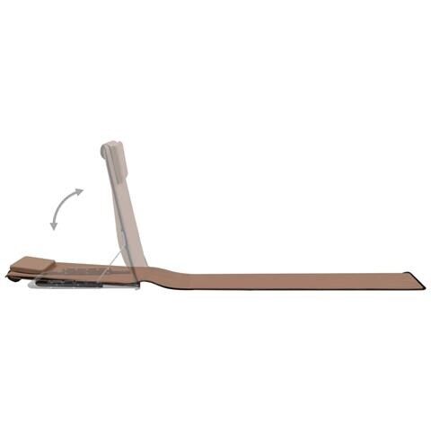 Lettino Da Spiaggia 2 Pz Pieghevole Acciaio E Tessuto Marrone - Foto 10