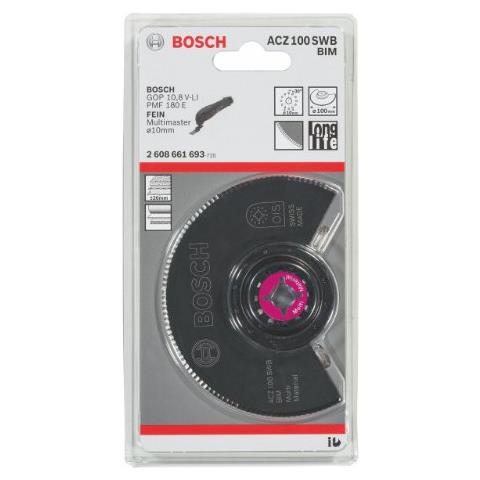 professionale 2608661693 Lama per Utensili Multiuso professionale GOP 10,8 V-LI, GOP 250 CE, PMF 10,8 LI, PMF 180 E Fein Multimaster FMM 250 da 100 mm - Foto 2