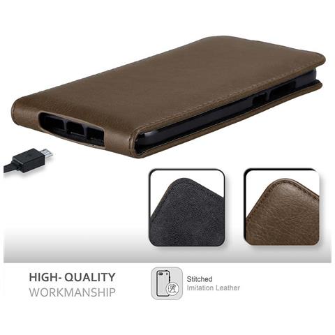 Custodia Compatibile Con Huawei G7 Plus / G8 / Gx8 In Bruno Caffè - Coperchio Protettivo In Design Flip Con Chiusura Magnetica - Foto 8