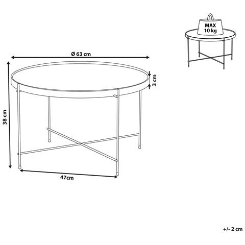 Tavolino In Vetro Marrone E Dorato 63cm Diametro Lucea - Foto 11