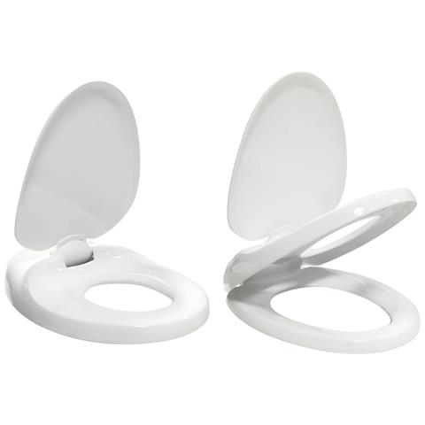 Sedile Wc Copri Water Tavoletta Vaso Universale Bianco Polipropilene Pp Baby Family Sistema Soft Closing Bagno - Foto 2