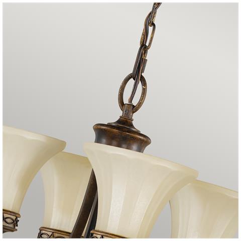 Lampadario Multi Braccio 4 Luci Finitura Noce, E27 - Foto 5