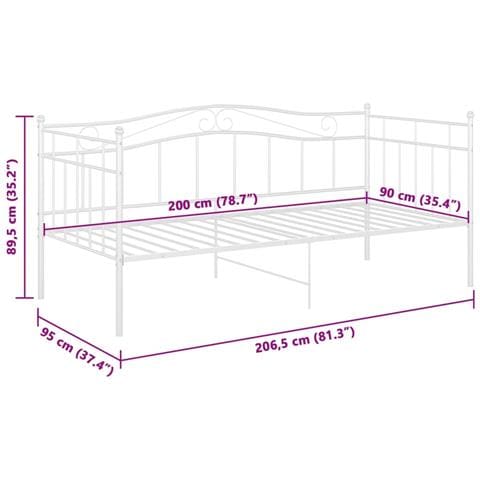 Telaio Divano Letto Bianco in Metallo 90x200 cm - Foto 8
