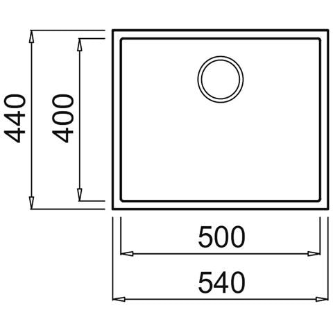Lavello Incasso 1 Vasca Sottotop 54×44 cm Linea Quadra 105 M79 in Metaltek LMQ10579BSO Colore Aluminium - Foto 2