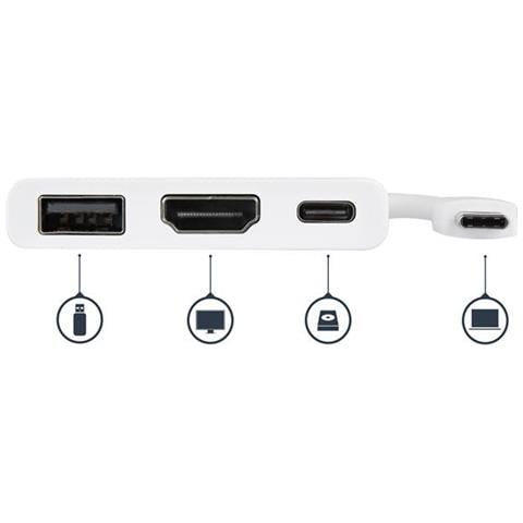 Adattatore Multifunzione USB-C a HDMI 4k con Power Delivery e porta USB-A - Bianco - Adattatore da viaggio USB Type-C a HDMI - Foto 7