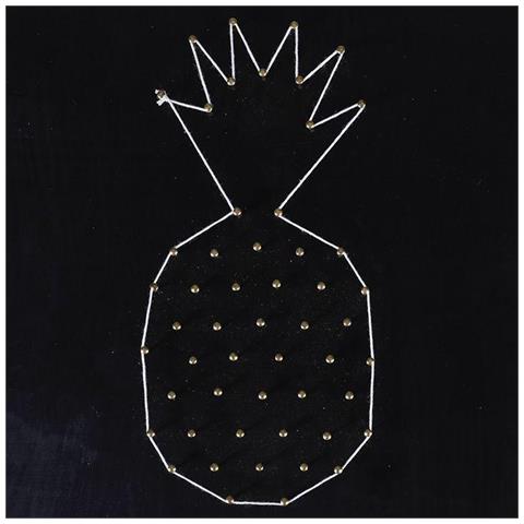 Quadro Nero Di Legno String Art - Ananas 22 X 22 Cm - Foto 1